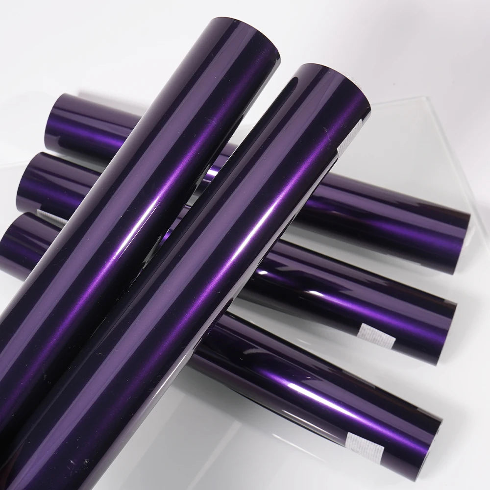 Premium PET High Glossy Midnight Purple Vinyl Wrap Film Car Wrapping Motorcycle DIY Sticker Decal Air Release Self Adhesive