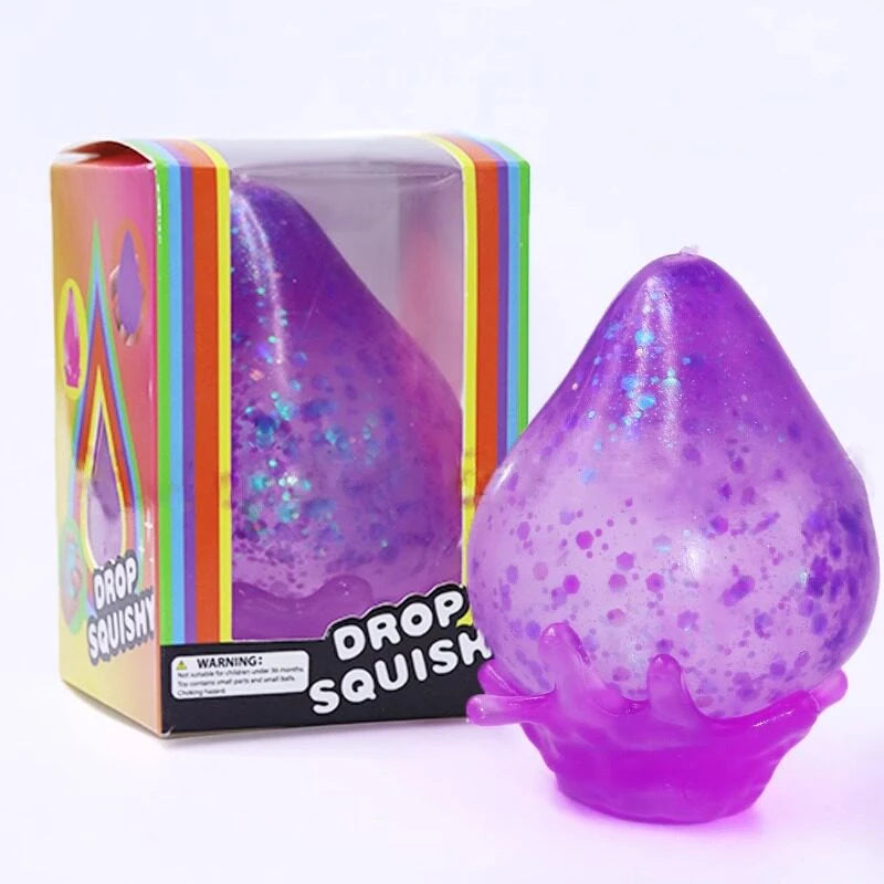 Needoh Dream Drop Gumdrop Super Solid Anti-Stress Squeeze Glitter Raised Texture Bumpy Relief Pressure Relax ADHD Sensory Toy