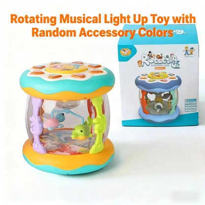 Interactive Music Light Roller 360° Rotating Lights Promote Baby Learn to Walk Grasping and Crawling Toy