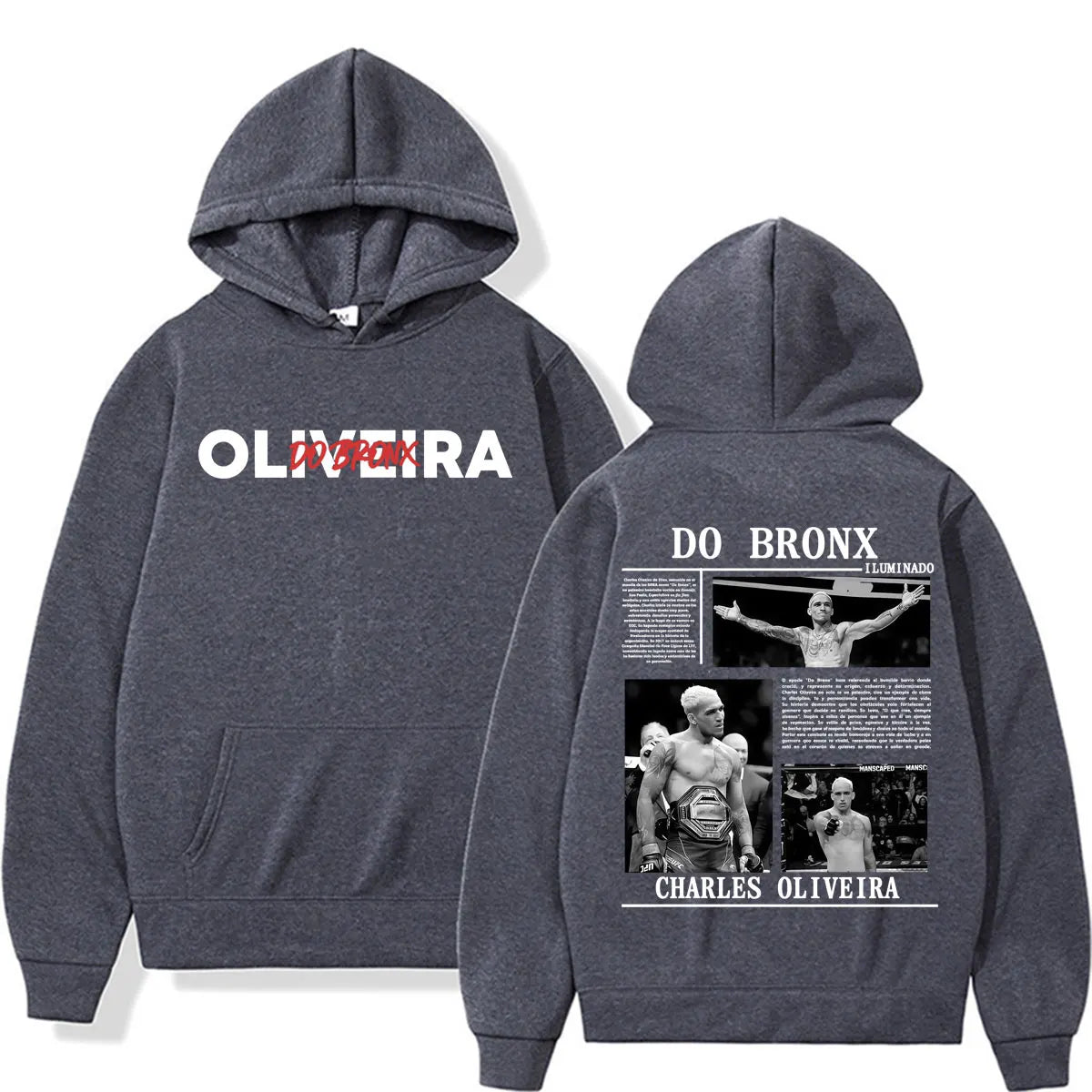 Limited Do Bronx Charles Oliveira Graphic Hoodies Men Women Harajuku Retro Gothic Sweatshirt Casual Fleece Long Sleeve Pullovers