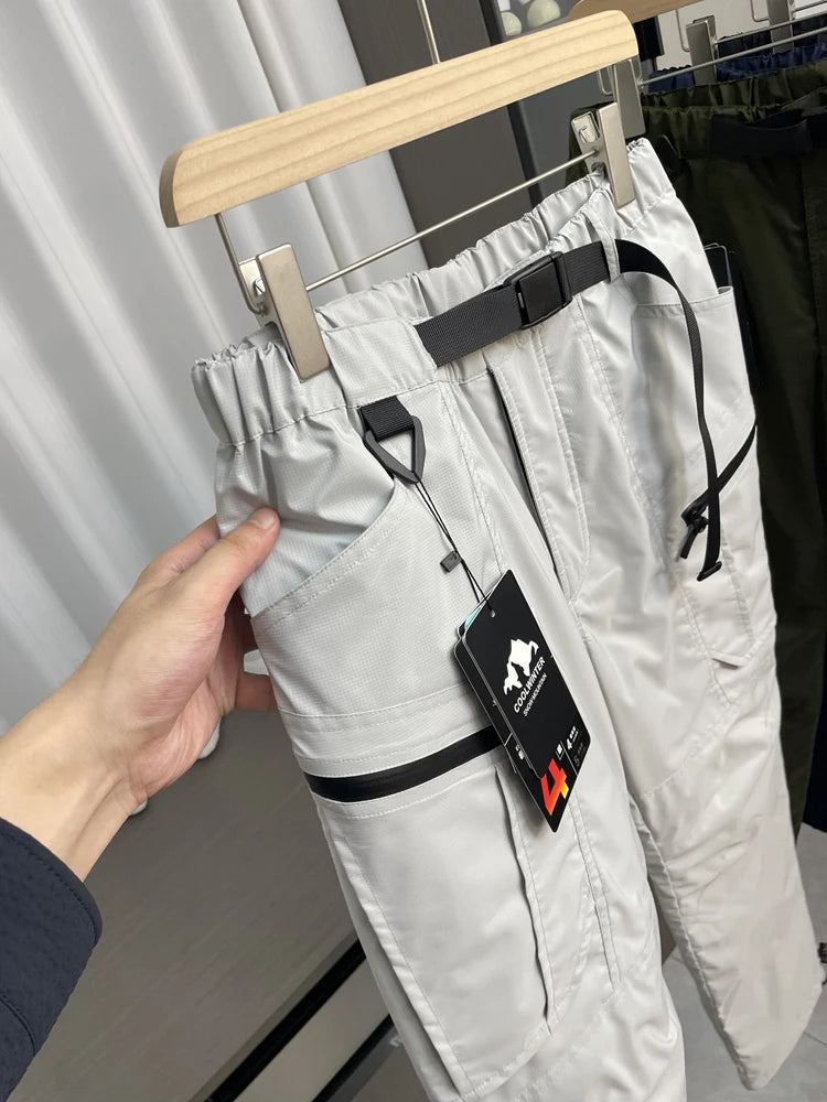 Men's Winter Outdoor Waterproof down Trousers 90 Goose down Workwear Long Pants Youth Fashion Casual  Color