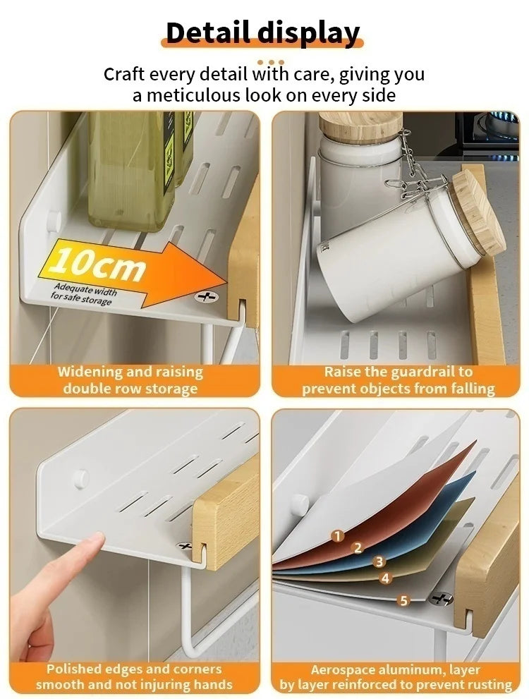 Wall-Mounted Kitchen Spice Storage Rack Multi-Functional Countertop Seasoning Storage Rack Household Multi-Layer Corner Rack