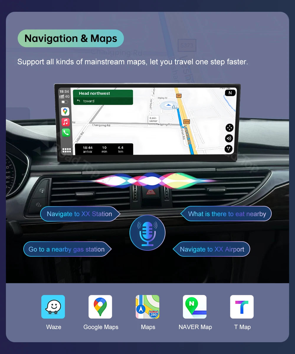 Road Top 12.3" Linux Screen For Audi A6 C6 A7 C7 2011-2018 with Wireless CarPlay Android Auto Airplay Car Radio Player
