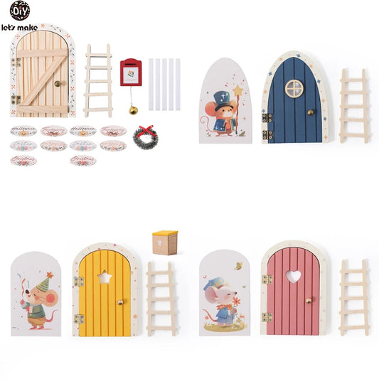 Baby Room Fairy Cottage Wood Miniature Dollhouse Mini Home Fairy Elf Door Decorations Ornaments Outdoor Yard Garden Decor Craft