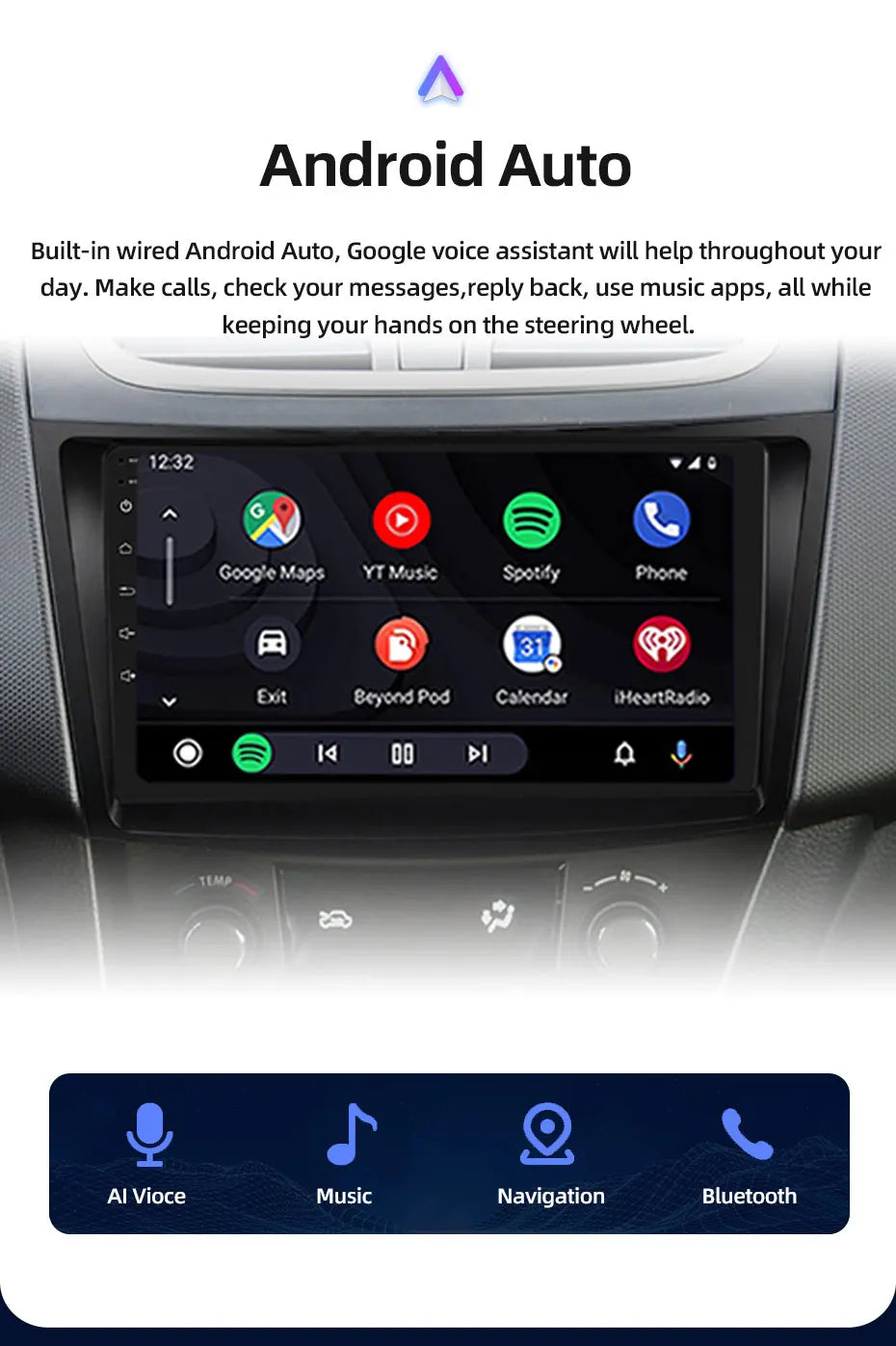JUNDOF 9" CarPlay 2DIN Android Auto Car Radio Stereo For Suzuki Swift 2011 2012 2013 2014 2015 2016GPS Multimedia Video Player