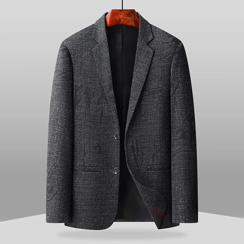 The new men's two-button single-row-closure smart business tailored suit coat is suitable for daily wear.