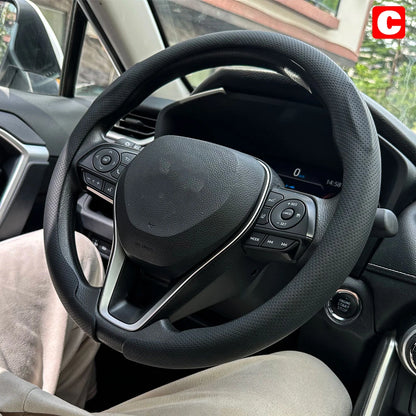 Universal Car Steering wheel cover Carbon Fiber Suede Fur Leather Styling Anti-slip Round shape Steering wheel Auto Accessories