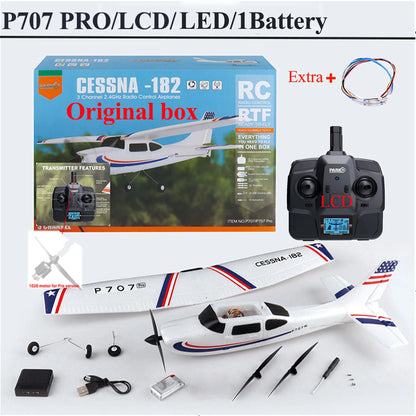 Parkten RC Airplane P707G PRO LCD Version 2.4G 3D/6G With Gyro 3Ch Fixed Wing Plane Outdoor Toys Drone RTF CESSNA 182 Glider