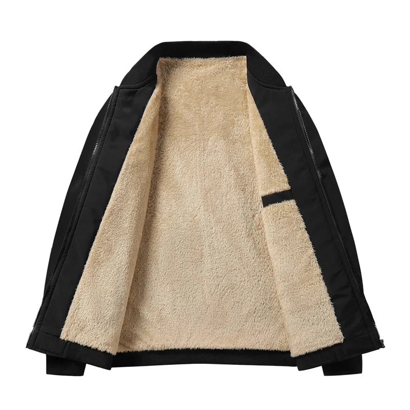 Lamb Velvet Jacket Winter Warm Baseball Collar Jacket Men'S 2025 New Fashion Casual Jacket Jackets Trench Coat Fishing Hoodies