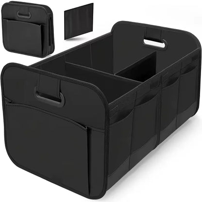 Collapsible Car Trunk Storage Box, 600D Oxford Fabric SUV Organizer with Reinforced Handles & Multiple Compartments for Vehicle