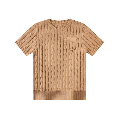 women's t-shirts and polos old money style Classic round neck Women's shirt embroidered chest pocket knitted short sleeved shirt