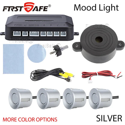 22mm Flat Sensor CVBS Vehicle Mounted Video Visual Parking Backup Radar Distance Alarm Universal Auto Safety Auxiliary Kit