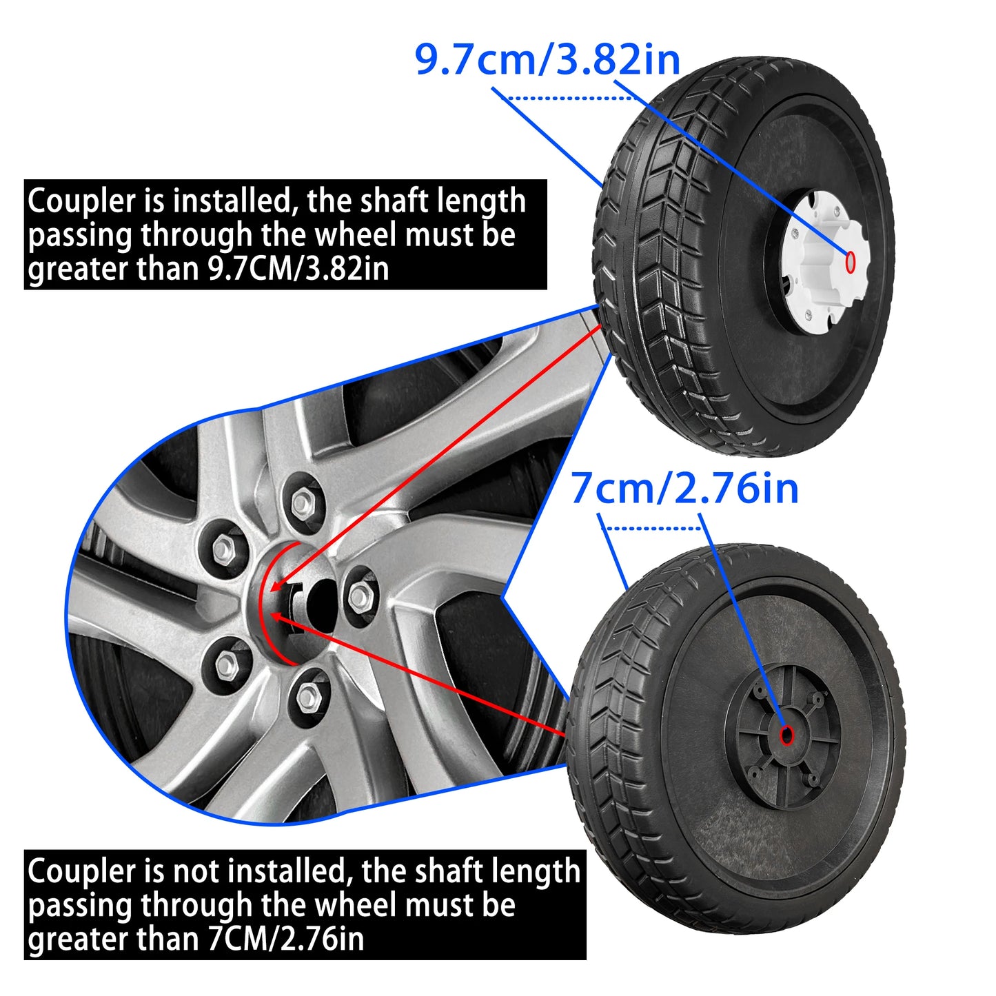 25CM/10in 33CM/13in PU Solid Rubber Soft Tire for Children's Ride on Toys Car ﻿Alligator Tires Wheels Upgrade Replacement Parts