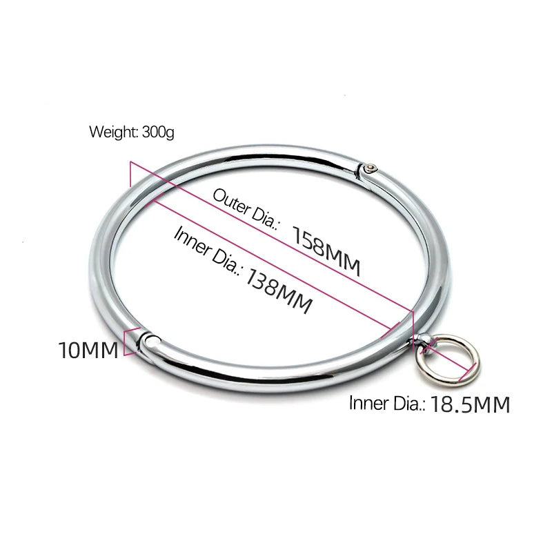 BDSM Collar Metal Bondage Collar Slave, 2 Size Neck Coller Sex Slave Role Play Necklace For Women Restraint BDSM Bondage Toys