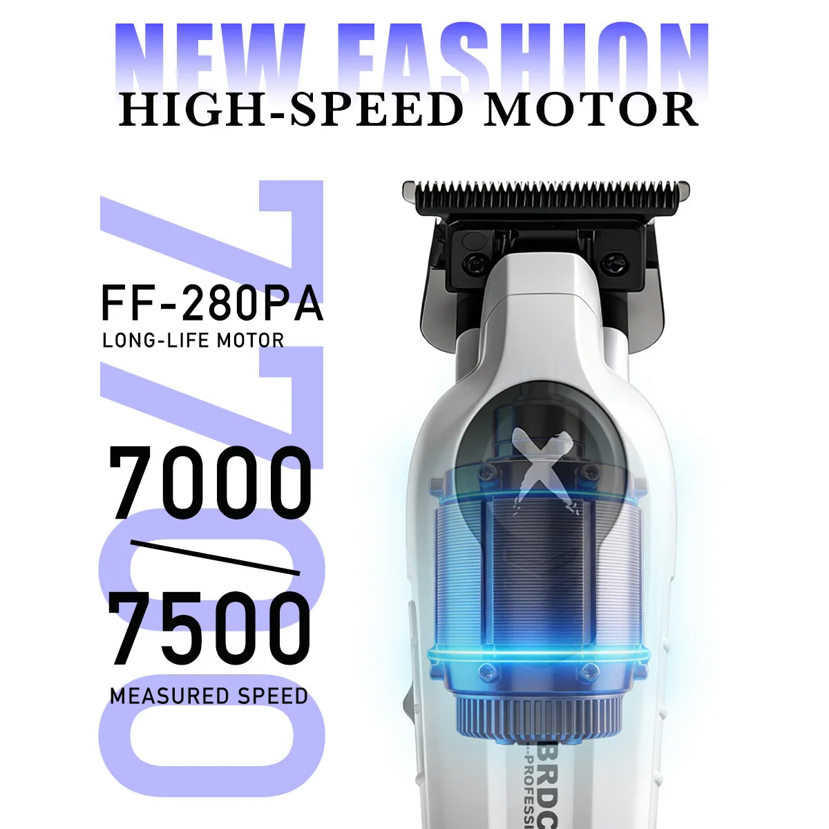 BRDCLIP Professional Hair Clippers Rechargeable Hair Trimmer Charging Base Haircut Machine DLC Blade Clippers For man BRD-FA1C