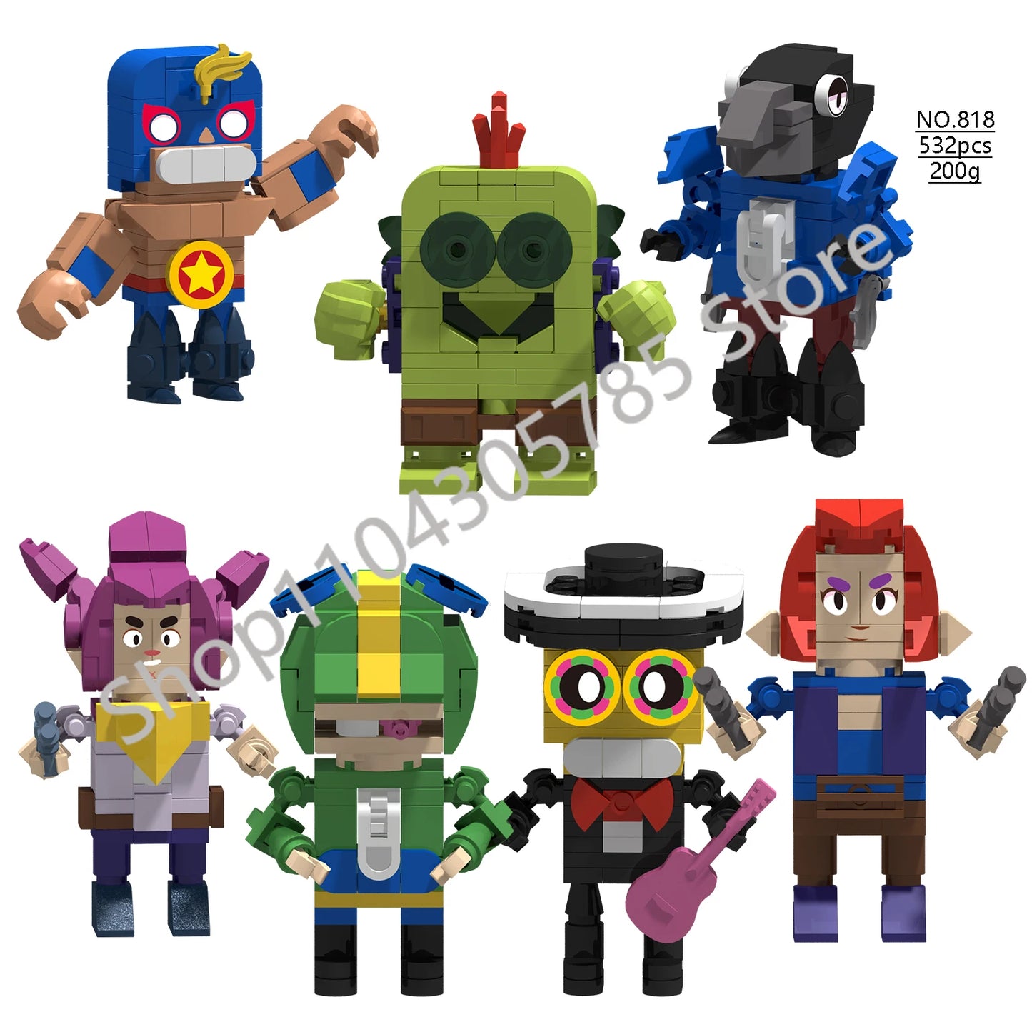 Mini Anime Brawl Stars Figures Pack Fashion Original Decorations Cartoon Heroes Model Dolls Boys Christmas Gifts Collectible