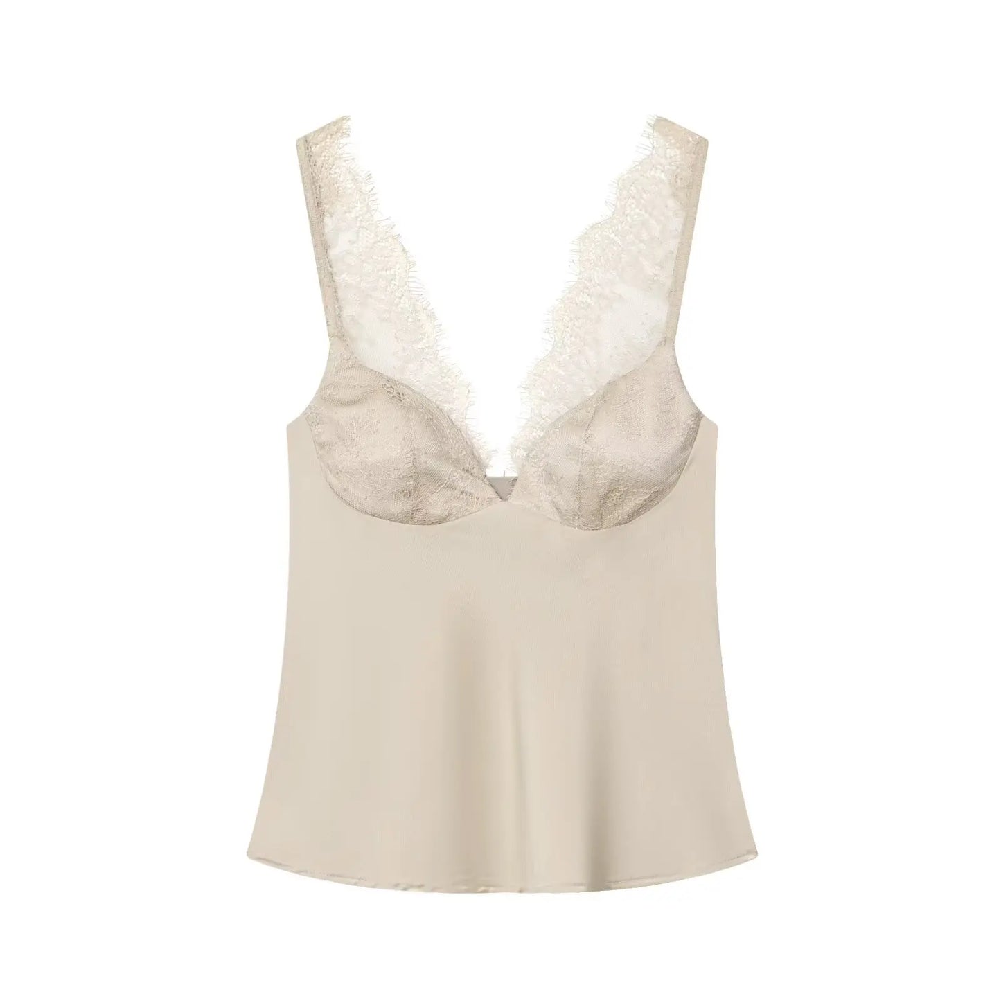 HH 2026 Summer Fashion Women's Slim Tank Tops Sleeveless Backless Solid Lace V Neck Shirt Female Sexy Party Causal Tops