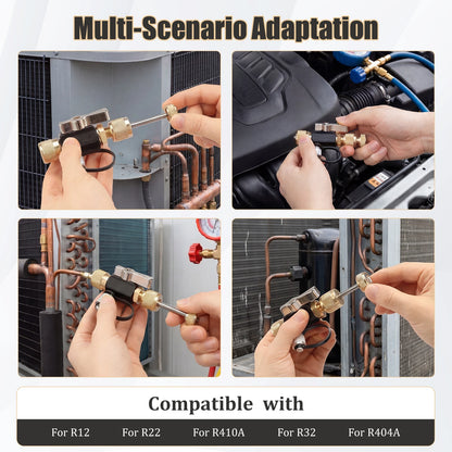 1/4 Inch HVAC Valve Core Removal Tool For R410A R22 R32 Ball Valve Core Remover No Loss Refrigerant Air Conditioner Repair Tool