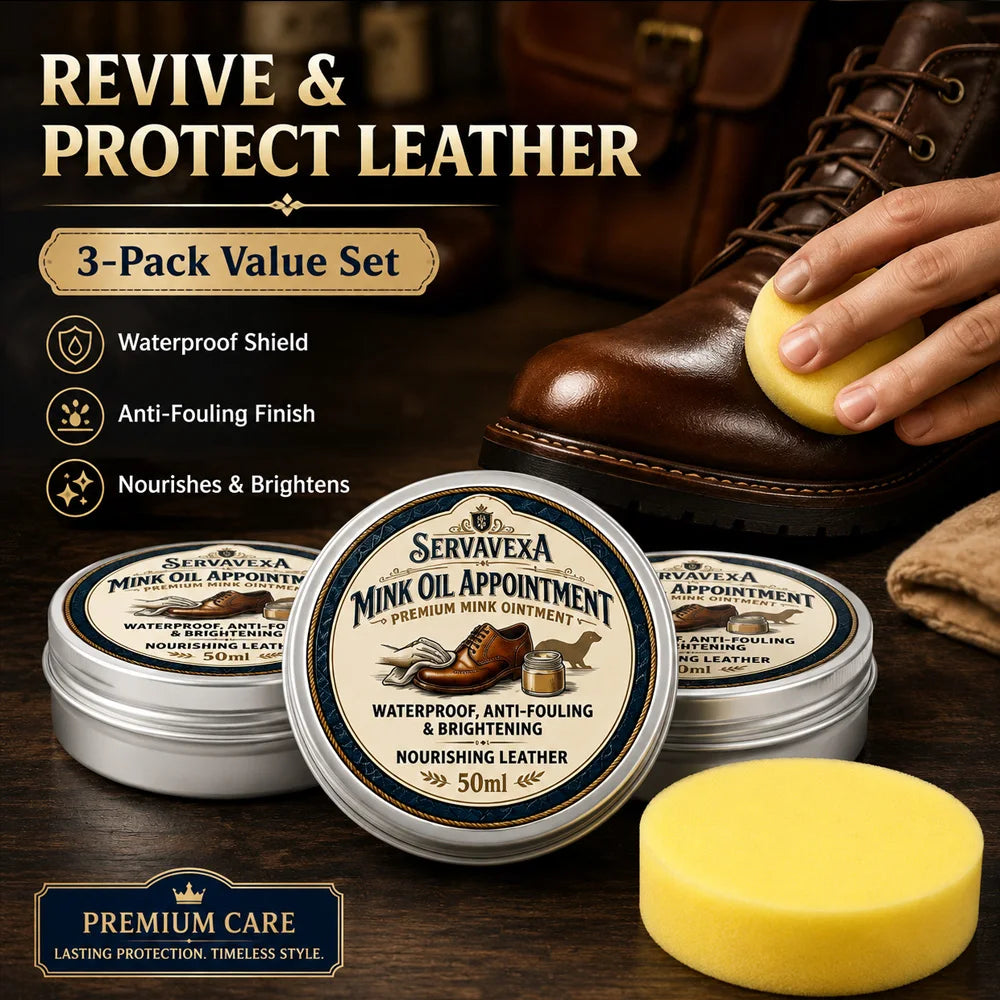 SERLAVEXA 3Pcs 100ml Mink Oil Leather Conditioner Cream Waterproof Shoe Polish Nourishing Paste for Boots Bags Sofa Seat Care
