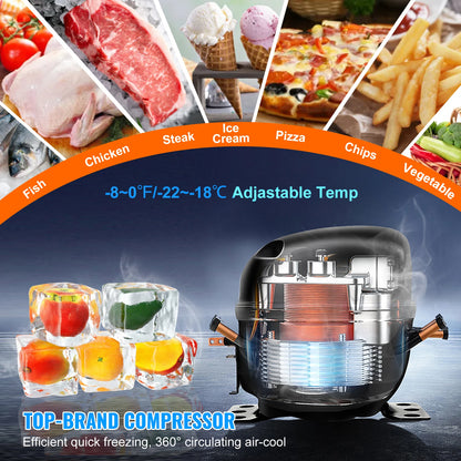 SucceBuy Commercial Frozen Refrigerator Sandwich Salad Prep Table 7.4Cu.Ft Food Prep Frost Free Refrigerator for Restaurant