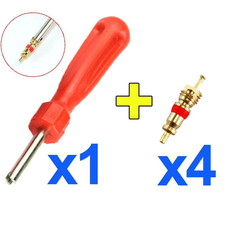 Copper Tire Valve Core Remover Installer Tool Kit Car Motorcycle Bicycle Tyre Repair Set Air Valve Stem Core Removal Screwdriver