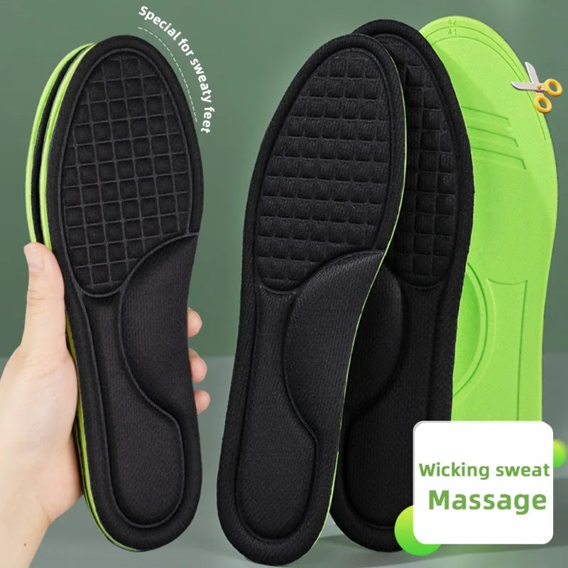 Nano Deodorant Sports Insole Breathable Sweat Absorbent Anti-Odour Shoe Pad Shock Absorption Odor Resistant Inserts for Sneakers