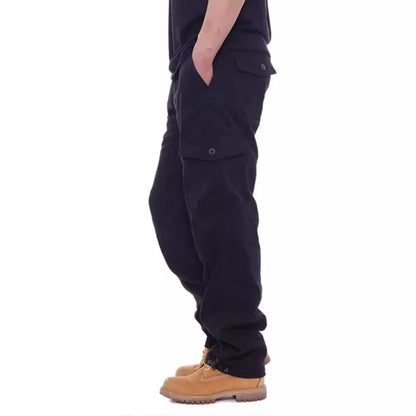 Fashion Solid Color Cotton Casual Pants Men Multi Pocket Cargo Pants Male Baggy Camouflage Sweat Pants Loose Fit Plus Size M-5XL