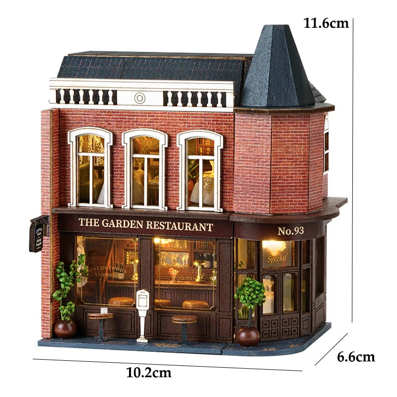 DIY Mini Wooden Doll House Assembly Building Model Pink Princess Villa Architecture Kit 3D Puzzle Dollhouse With Furniture Gifts