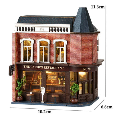DIY Mini Wooden Doll House Assembly Building Model Pink Princess Villa Architecture Kit 3D Puzzle Dollhouse With Furniture Gifts
