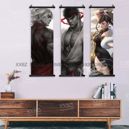 Fighting Game Street Fighter Home Decoration Hanging Painting Gouken Figures Wall Artwork Scrolls Picture Canvas Print Poster