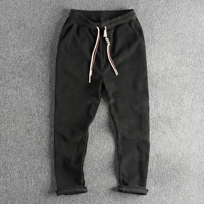915# Autumn New American Retro Chenille Knitted Sweatpants Men's Simple Heavyweight Loose Straight Casual Sports Youth Pants