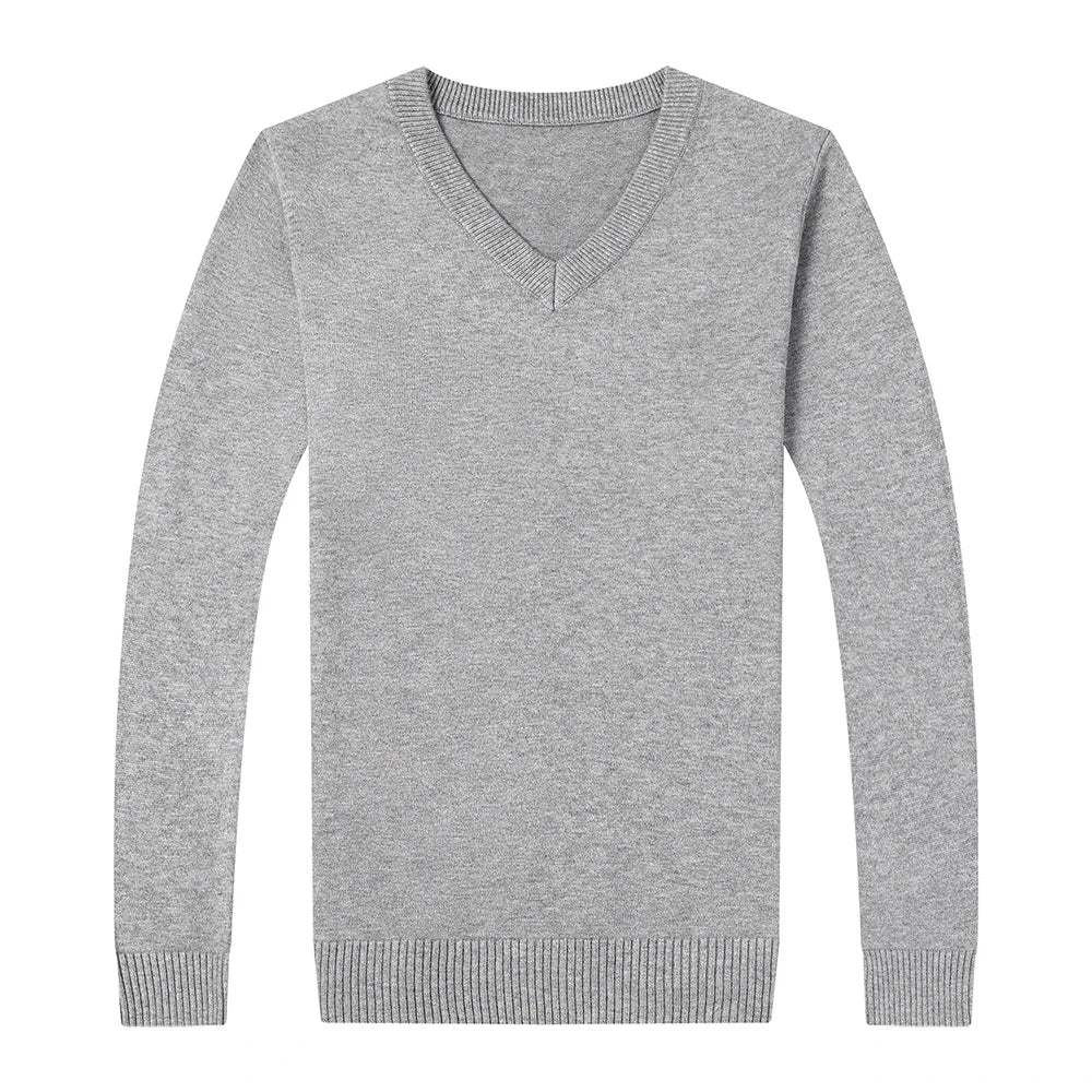 2025 High Quality New Fashion Brand Woolen Knit Pullover V Neck Sweater Black For Men Autum Winter  Casual Jumper Men Clothes