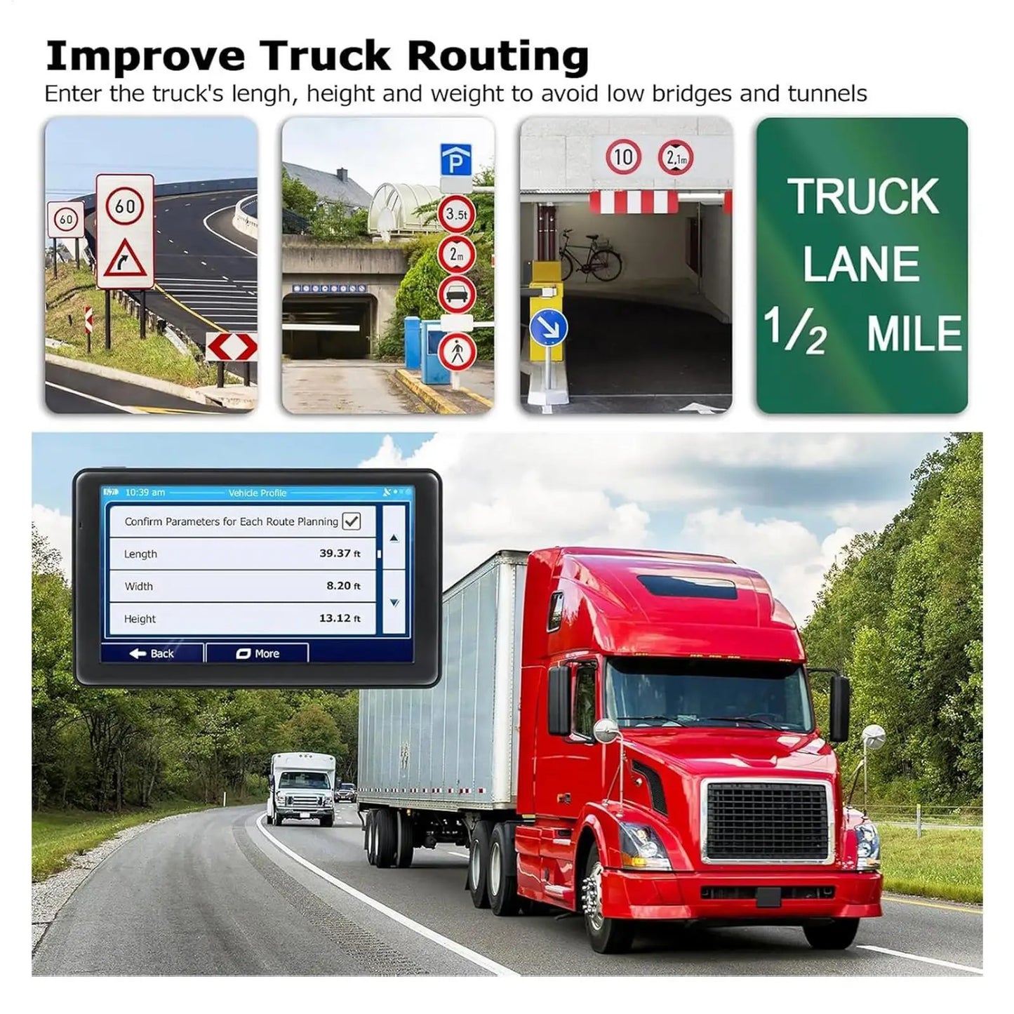 Car GPS Navigation System 7-Inch GPS Navigator Touchscreen Smart Maps Display Portable Device For Long Trip RV Trucks Women Men