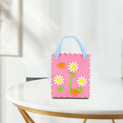 Kids Sewing Kit Non Woven DIY Bag Handmade Crafting Material Educational Handbag Activity Toy for Children