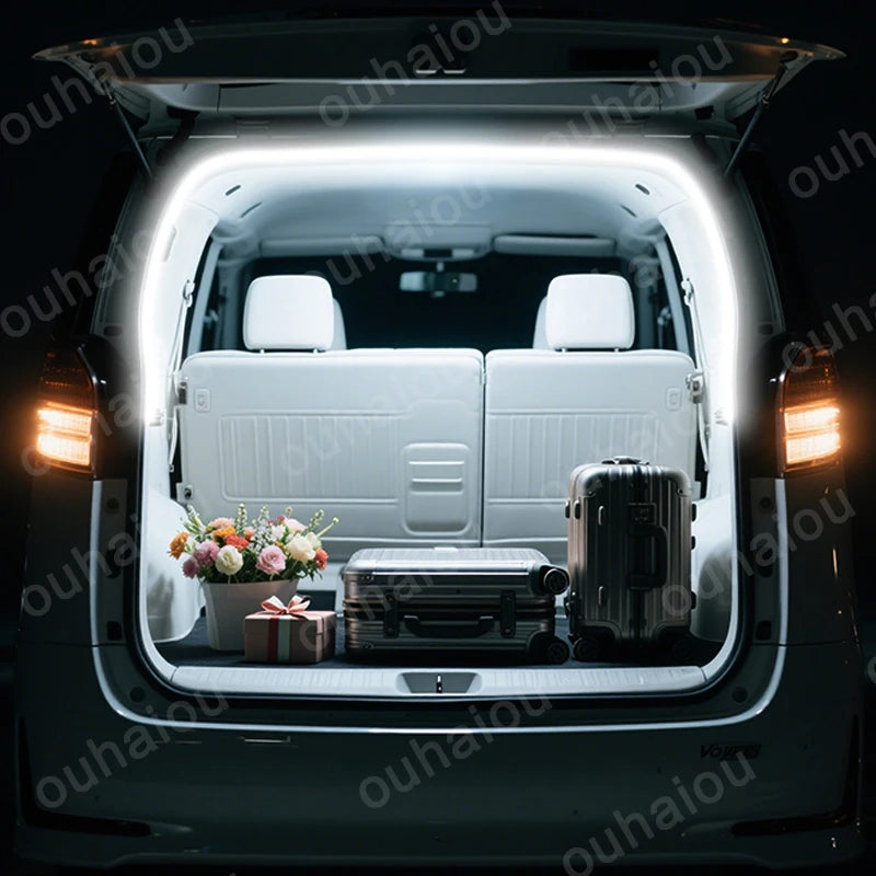 For Toyota Voxy 70 80 90 series trunk light modification light Atmosphere lights White warm white Rear Trunk LED Light Bar