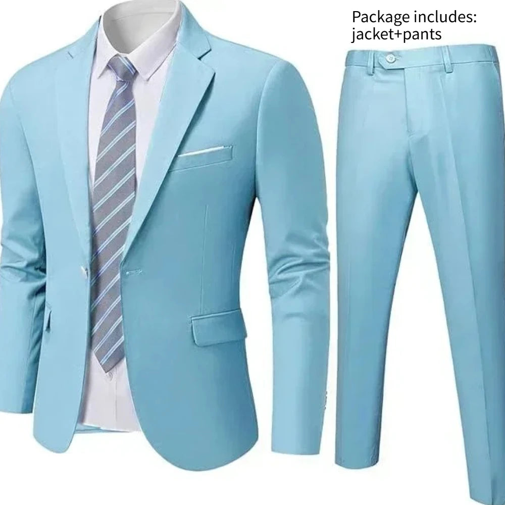 Elegant Men Suit For Wedding 3 Pieces 2 Sets Jackets Vest Pants Blazers Full Fashion Slim Fit Coats 2025 Formal Classic Costume