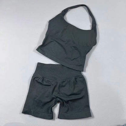 2 Pieces Sportswear Women Yoga Set Gym Clothes Sportswear Yoga Suits High Waist Scrunch Fitness Tracksuits  Pilates Set