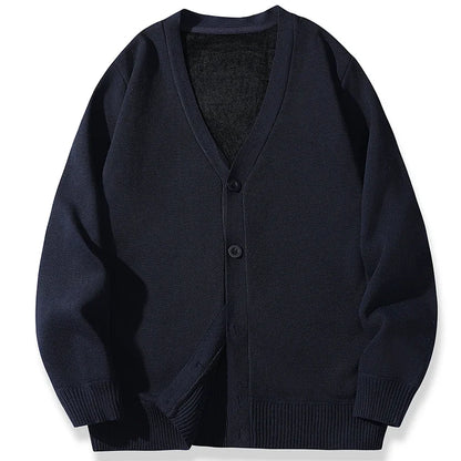 2026 New Men's Casual Long Sleeved Velvet Sweater Cardigan Knitted Jacket Top Autumn and Winter Fashionable Versatile Jacket