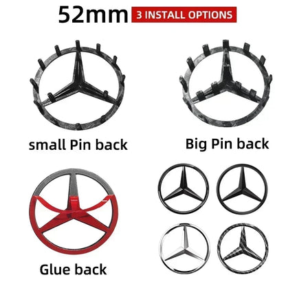 1pcs 52mm 57mm Car Steering Wheel Badge Emblem Sticker Mercedes Benz Amg W204 W205 W212 W213 W221 W177 W246 GLA GLC CLA A AAXXZZ