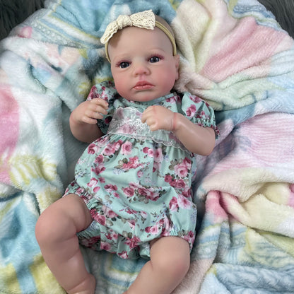 MRB 50CM LouLou Awake Twins Girl Reborn Baby Dolls Lifelike Vinyl Newborn 3D Skin Visible Veins DIY Toys For Girls
