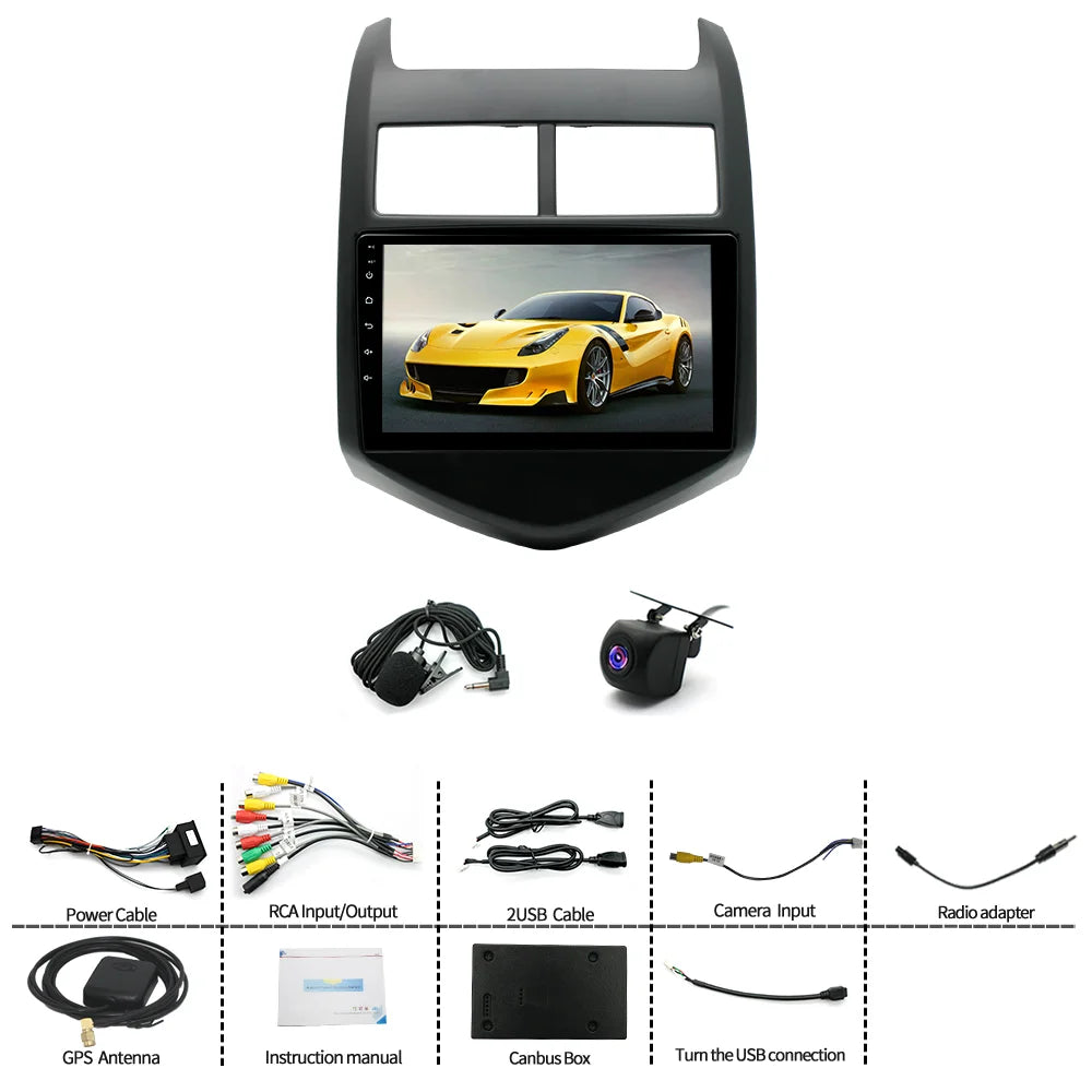 Android 14 car navigation 9-inch built-in Carplay + Android auto / 4 + 64G + AHD camera + microphone For 2011-2016 Holden Barina