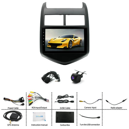 Android 14 car navigation 9-inch built-in Carplay + Android auto / 4 + 64G + AHD camera + microphone For 2011-2016 Holden Barina