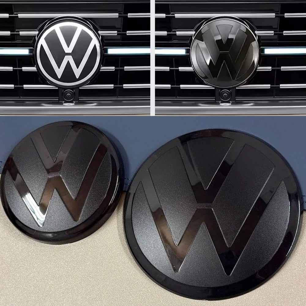 2pcs Front and Rear Emblem For VW Golf 6/Golf 7/Golf 7.5/Golf 8 Not Affect ACC Modified Black Label Flat Mirror Logo CoverSticke