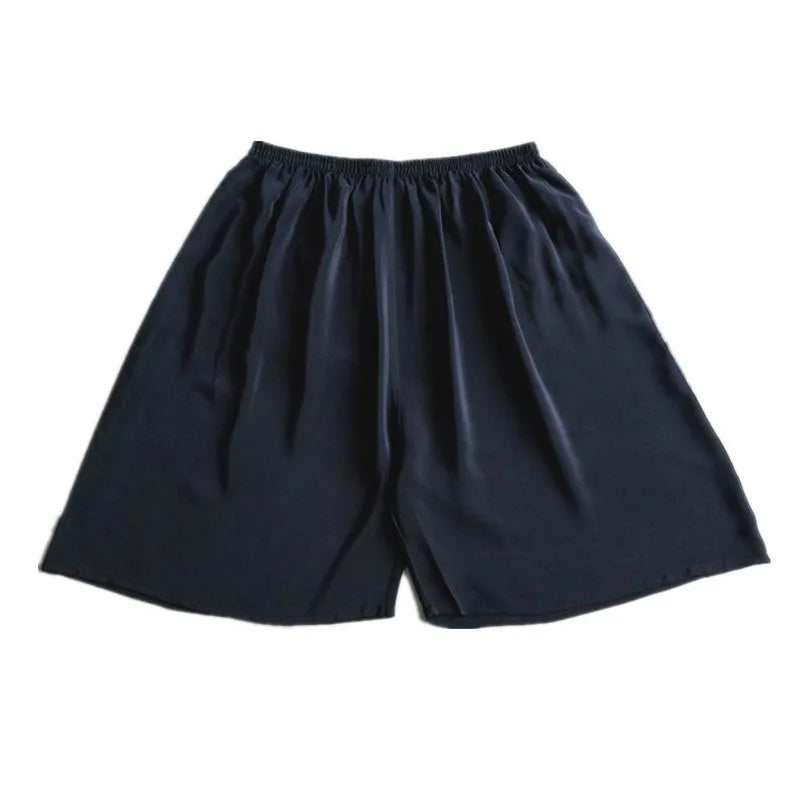 100% Mulberry Silk Men Boxer Underwear Couple Rubber Band Thin Short Home Pants Promotion Woman Can Wear
