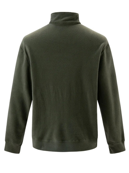 Quality thickened fleece men's long sleeved zipper collar pullover sweater men's sportswear soft shell men's jacket