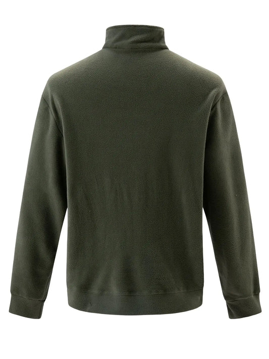 Quality thickened fleece men's long sleeved zipper collar pullover sweater men's sportswear soft shell men's jacket