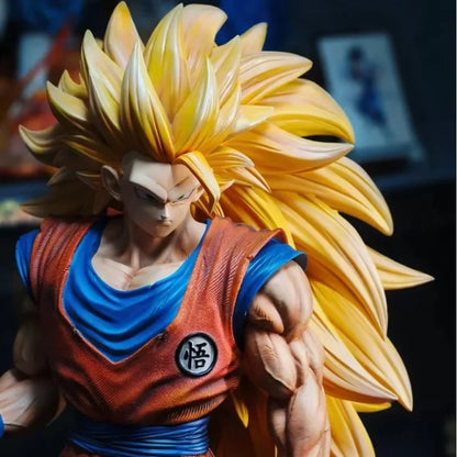 54cm JT 2% SSJ3 Dragon Ball Goku Action Figures Large Size PVCAnime Static Statue GK Collectible Model Toys Desktop Deco Gift