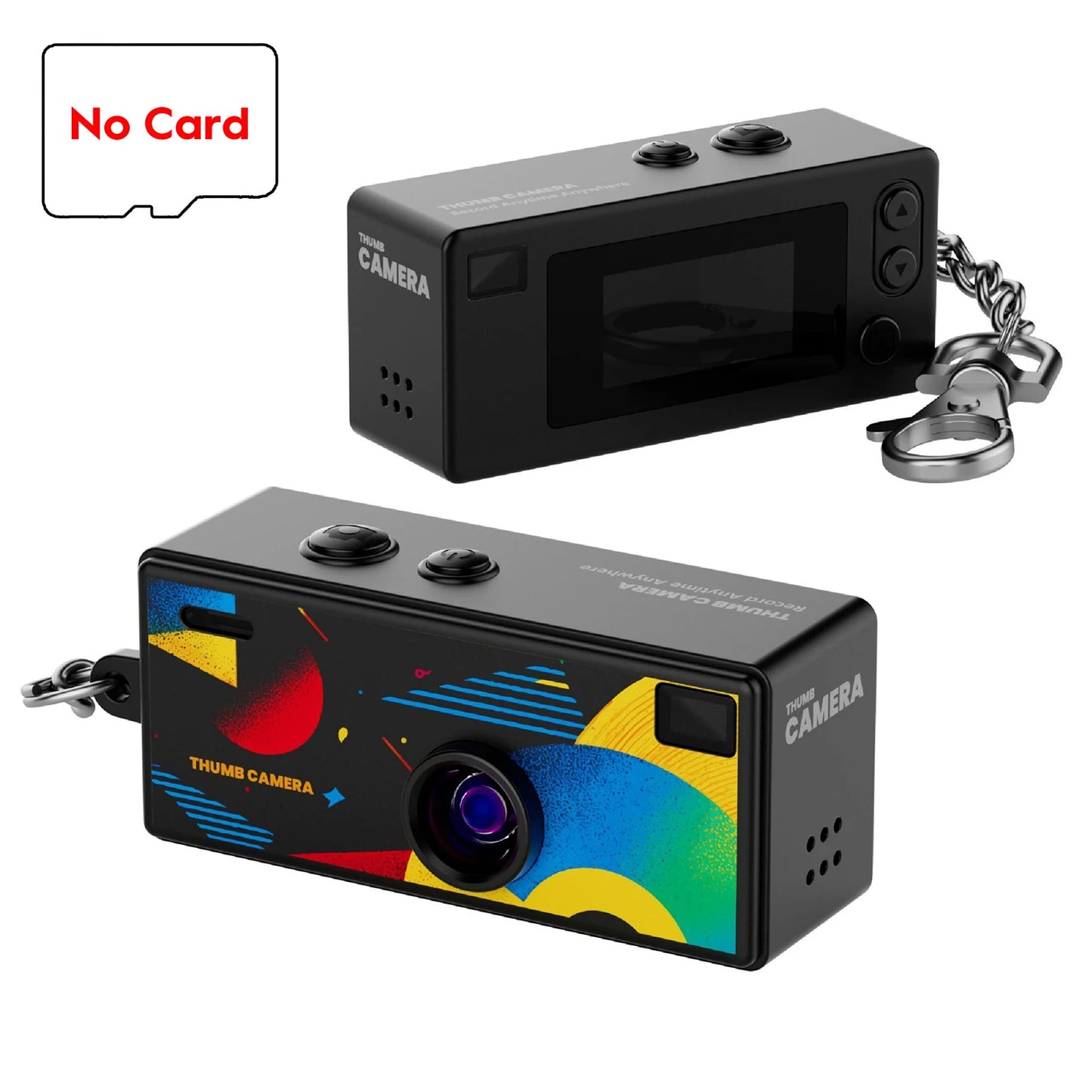Thumb Keychain Camera 0.96 Inch Retro Mini Action Cameras 1080P Mini Camcorder Audio Video Recorder Support Memory Card for VLOG