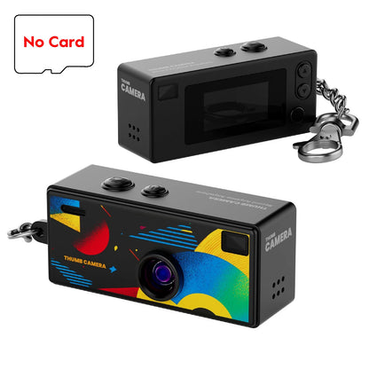 Thumb Keychain Camera 0.96 Inch Retro Mini Action Cameras 1080P Mini Camcorder Audio Video Recorder Support Memory Card for VLOG