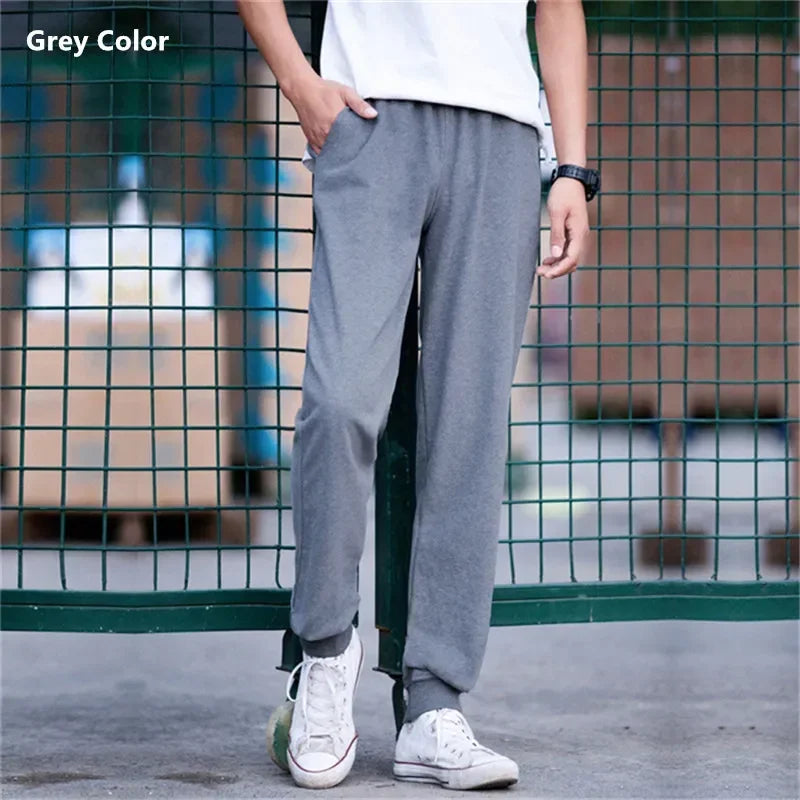 Spring Autumn Tall Men Pants Joggers Streetwear Casual Sweat Track Jogging Black Blue Grey Trousers Harem Male Fleece Sweatpants